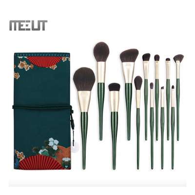 12 pcs new eyeshadow brush PU package wool beginner retro palace style full set makeup brush tool